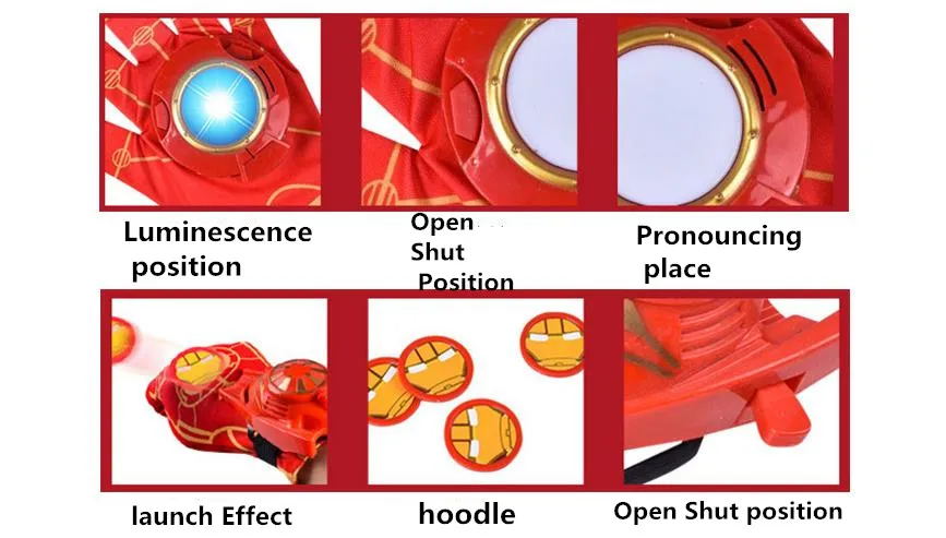 Детские игрушки излучатель cos Мстители Капитан Америка человек паук Бэтмен Железный человек Запуск перчатка аниме Хэллоуин костюм для детей