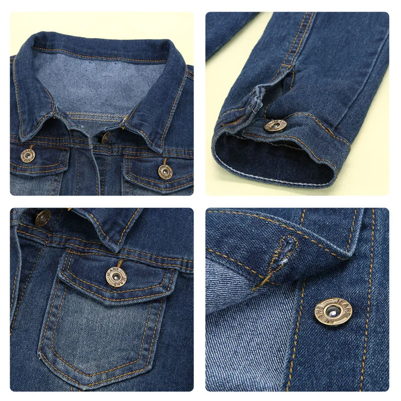 price cut  Fashion Autumn Jacket Women' S Casual Cool Long Sleeve Lapel Pocket Button Denim Coat Jacket Spring