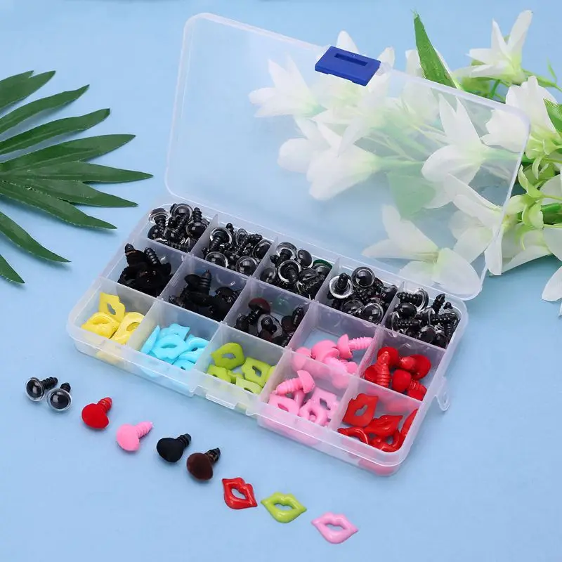 140 шт DIY кукла пластиковые глаза нос рот безопасности шайбы колодки для ручной