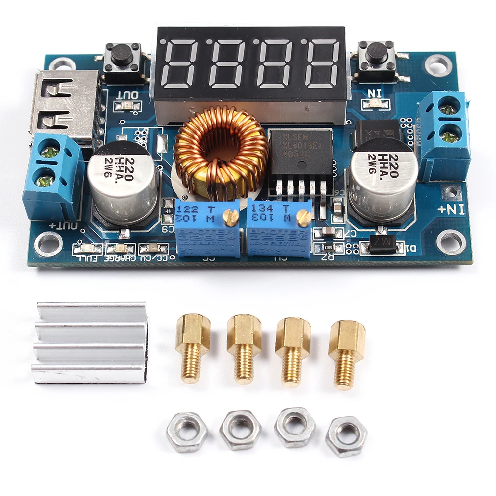 Понижающий преобразователь, модуль питания, плата DC-DC, 1,2-32 В, регулируемый 5А, постоянное напряжение, ток, ЖК-дисплей, цифровой дисплей