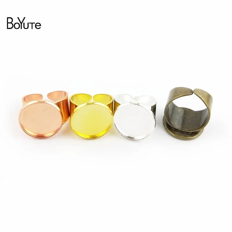 BoYuTe 10Pcs 3 Colors 16 18 20 25MM Cabochon Blank Tray Diy Jewelry Accessories Parts Adjustable Ring Base (5)