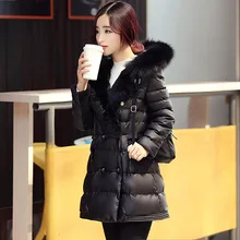 Big Raccoon Fur Collar Hood Parka Nice New Long Winter Jacket Women Cotton Padded Down Women’s Winter Jacket 6 Color Coat AW1125