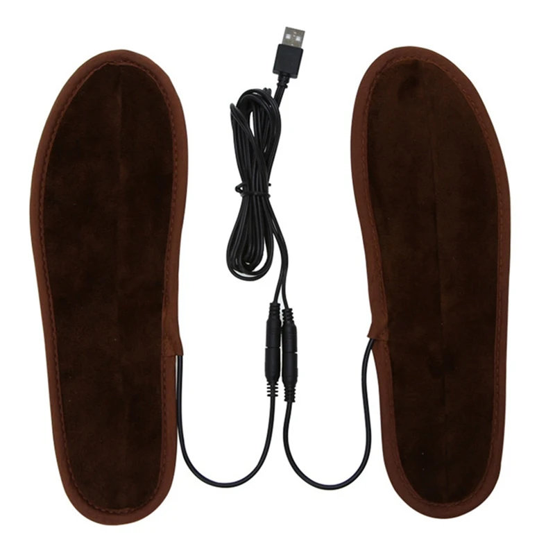 

New USB Electric Powered Plush Fur Heating Insoles Winter Keep Warm Foot Shoes Insole 35-44 Size