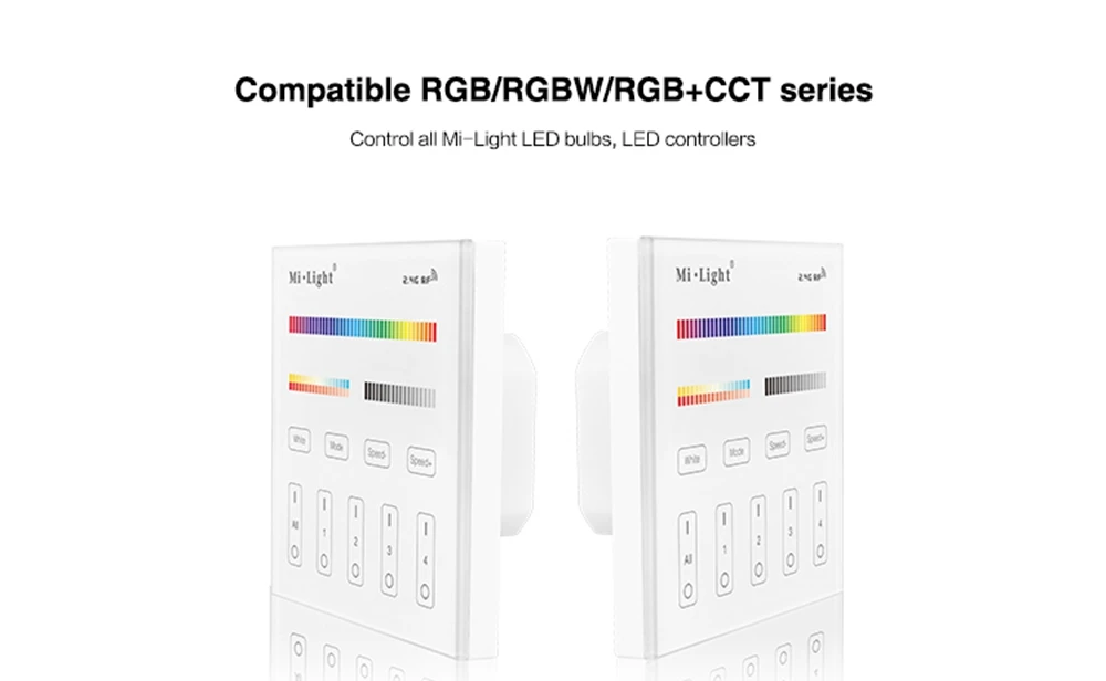 Milight светодиодные лампы 9W RGBCCT+ WL-Box1 светодиодный контроллер DC5V+ 2,4G B4/T4 4-Зона RGB+ CCT сенсорный Панель пульт дистанционного управления