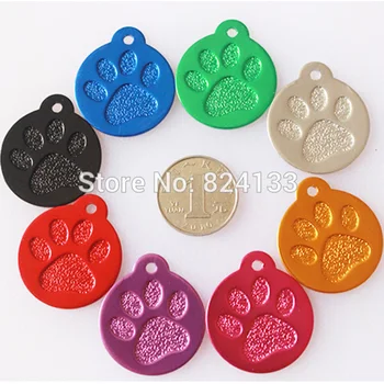 

free shipping small 23mm puppy pet dog tag pet id tag,paw print shaped dog tags pendant charm,hot sale!