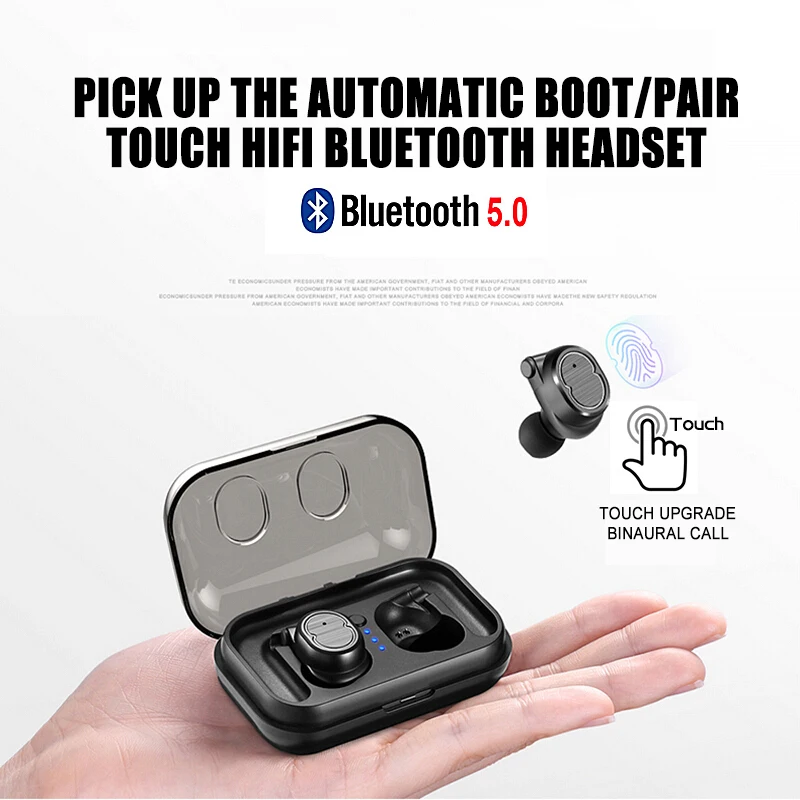 TWS 5 0 Bluetooth гарнитура Беспроводные наушники с двойным микрофоном сенсорное