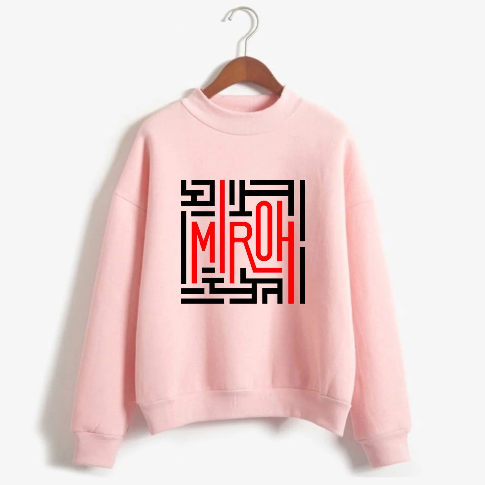 

Autumn Winter Kpop Stray Kids Miroh Sweatshirts Women High Street High Quality Pullover Fleece Hoodies Hip Hop Loose Turtleneck