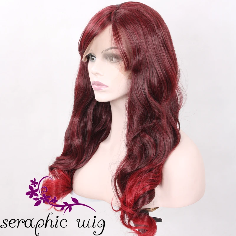 Long Burgundy Wigs Natural Looking Burgundy Wavy Hair Heat