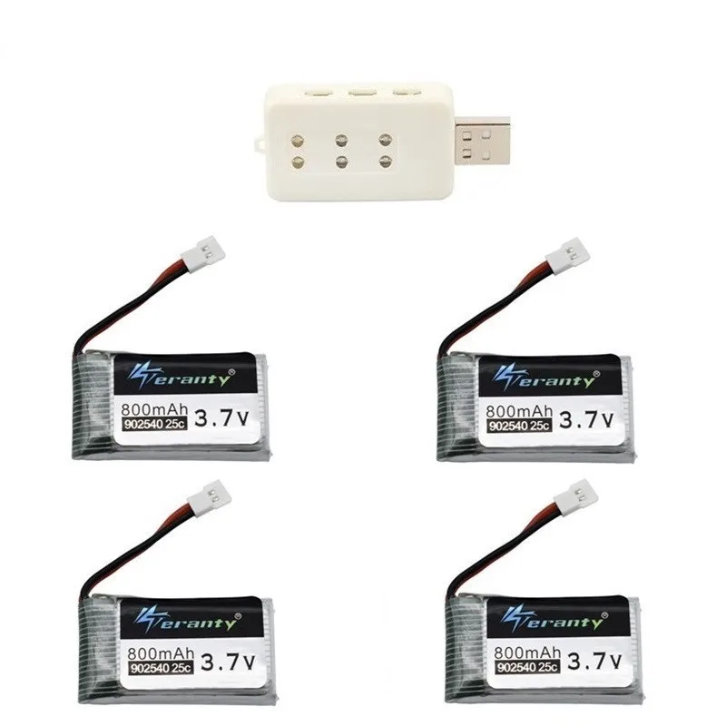 3,7 V 800mAh 25c Lipo аккумулятор и USB зарядное устройство для Syma X5C X5SC X5SW TK M68 CX-30 K60 V931 RC Квадрокоптер Дрон запасные части 902540 - Цвет: Фиолетовый