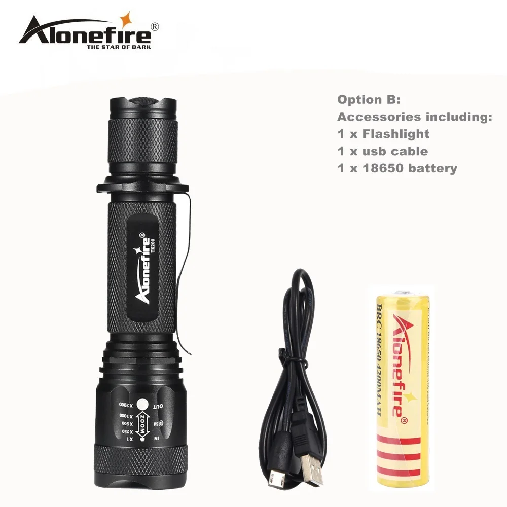 AloneFire TK200 CREE XML L2 светодиодный светильник-вспышка МОЩНЫЙ СВЕТИЛЬНИК-Вспышка водонепроницаемый тактический военный 18650 перезаряжаемый фонарь - Испускаемый цвет: Option B