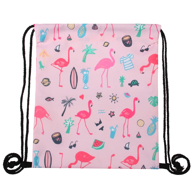 Модная сумка на шнурке с 3D принтом Фламинго Mochila Feminina рюкзак на шнурке Женский Повседневный Рюкзак для девочек 29031