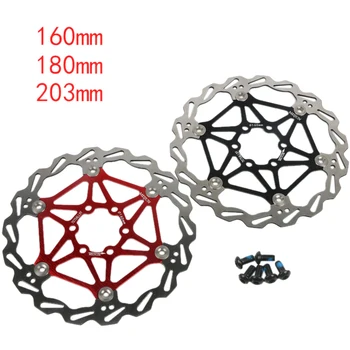 

1 Piece Alloy Bicycle Hydraulic Disc Brake Mountain Bike Type Floating Disc 160/180/203MM MTB Bicycle Parts Red/Blue