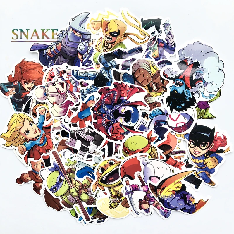 50Pcs/Lot American famous cartoon Car Stickers For Car Laptop Notebook Decal Fridge Skateboard decal label