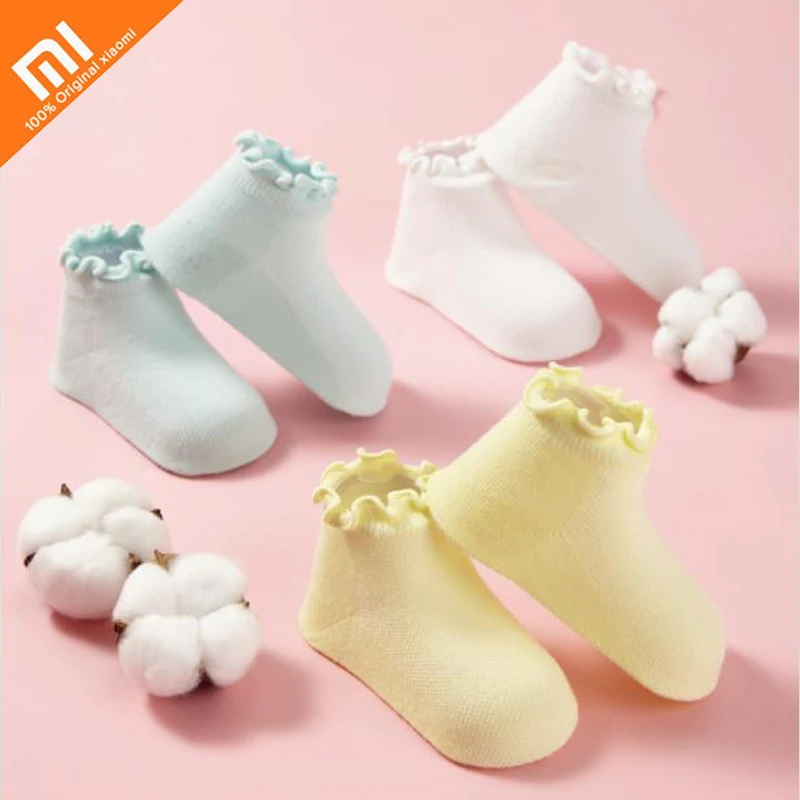3 пары оригинальных детских носков xiaomi mijia дышащие антибактериальные носки для