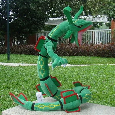 2 стиля Дракон плюшевая игрушка Мега Rayquaza 80 см зеленый и блестящий черный мягкий чучело Мультфильм фигурки куклы - Цвет: Green Rayquaza