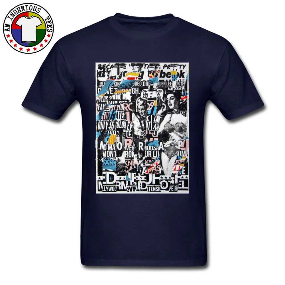 Printed On Clouds Punk T-Shirt Coupons Summer Autumn Short Sleeve O-Neck Tops Shirts Pure Cotton Men Street Tops Shirt Clouds Punk  navy