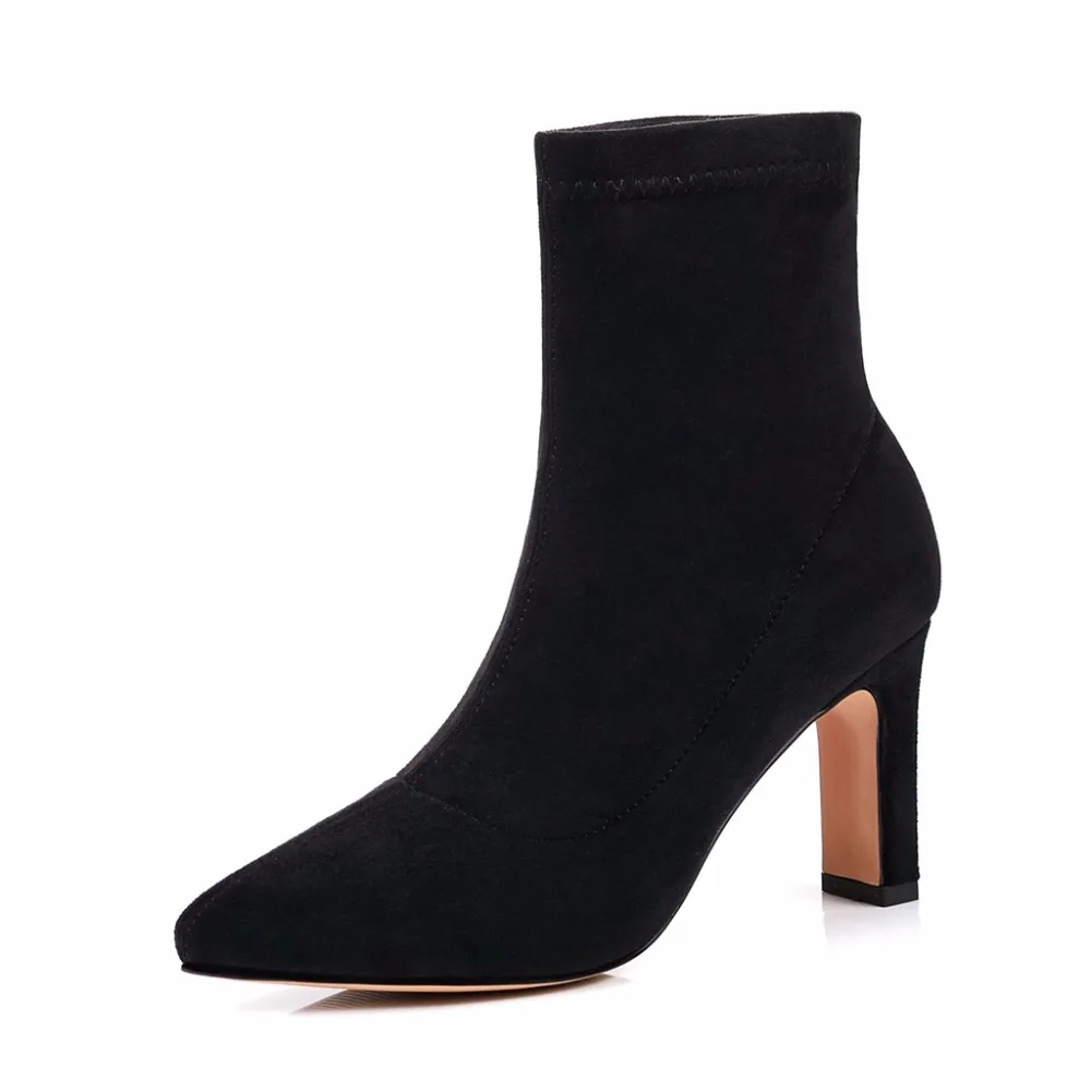 Bottes Troupeau Solide Talons Pointu Bucke brown Décoration Vacances Rencontres Femmes Noir Mode Slip Cheville marron Étrange L00 Sur Orteil khaki Med Nouvelle Lenkisene dTtwII