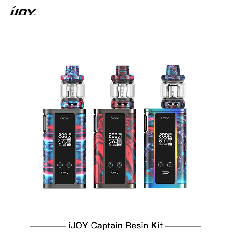 

Original Resin Electronic Cigarettes IJOY CAPTAIN RESIN Kit 200w TC Dual 20700 Box Mod with 6ml CAPTAIN RESIN Tank Vaporizer