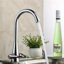 Лебедь шеи кран кухонный кран с двумя ручками кухонный кран 360 градусов на шарнире кухонный кран