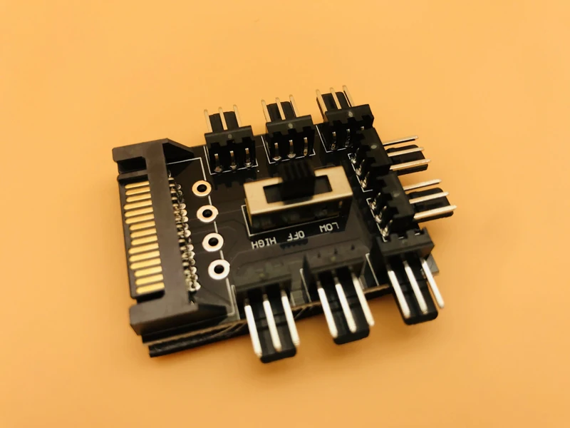 Multi Way Splitter Cooler Cooling Fan Hub PC Computer SATA 1 to 8 3pin 12V Power Socket PCB Adapter Power Supply for BTC Mining