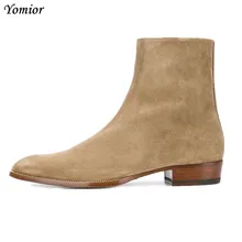 Luxury Brand Men Casual Shoes Zipper Genuine Cow Leather Male Ankle Boots Autumn Winter Fashion Pointed Toe Chelsea Boots vivodsicco men boots genuine leather black pointed toe luxury fashion classic business office formal ankle boots men shoes male
