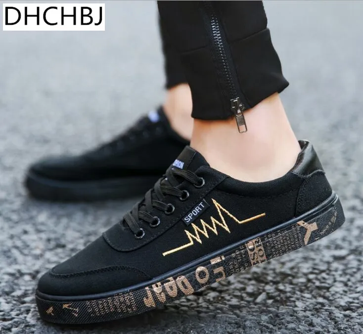 

New 2018 Spring Summer Canvas Shoes Men Sneakers Low top Black Shoes Men's Casual Shoes Male Brand Fashion Sneakerss