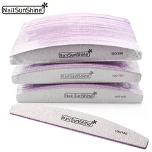 Lixa de unha cinza 50 pçs/set, alta qualidade, 100/180/240, lixa de unha, esmalte, lime manicure profissional,