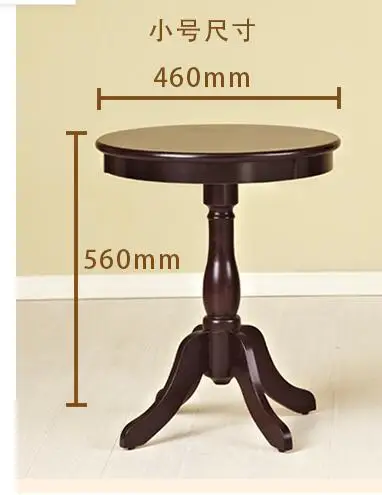 American solid wood balcony small coffee table simple side sofa table living room mini round table.