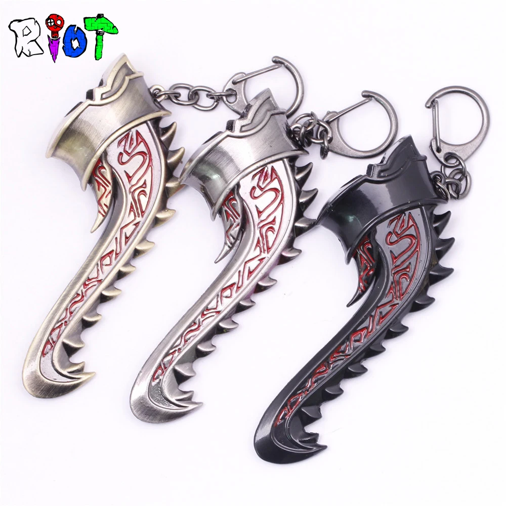 

League of Legend keychain Nocturne weapons model hero The External Nightmare keyring metal Pendant keyholder LOL chaveiro gift