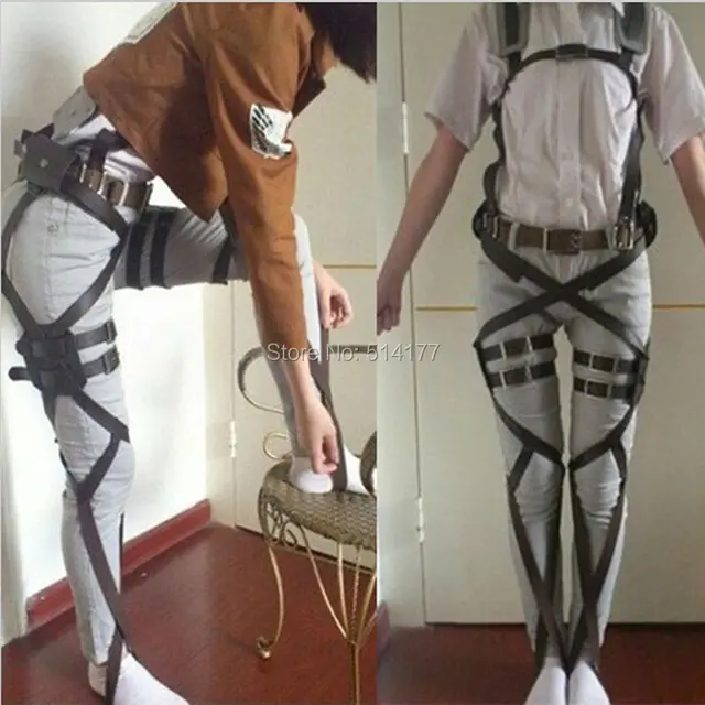 2019 New Attack On Titan Cosplay Shingeki No Kyojin Cosplay Recon Corps Harness Belts Hookshot