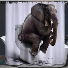 LzL Home Elephant 3D Shower Curtain Funny Animal Pattern Bathroom Curtain Waterproof Polyester Fabric Unique Design Home Decor 3d elephant pattern bathroom waterproof shower curtain