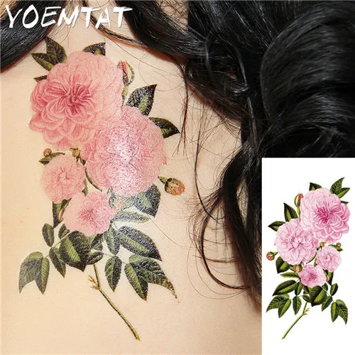 063 30 De Réductionaquarelle Fleurs De Cerisier Bras épaule Tatouage Autocollants Flash Henné Tatouage Faux étanche Temporaire Tatouages
