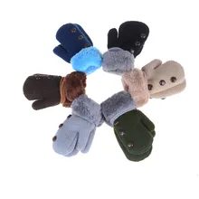 Новые детские перчатки варежки luva митенки Детские Зимние шерстяные вязаные перчатки для маленьких девочек и мальчиков теплые наивысшего качества