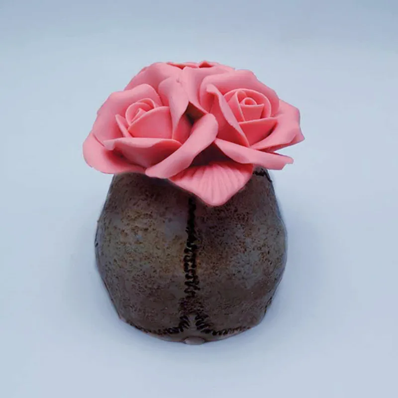Силиконовая форма для украшения Хэллоуина с изображением черепа розы, сделай сам, Свеча из гипса, форма для мыла, шоколадный торт, силиконовая форма для еды