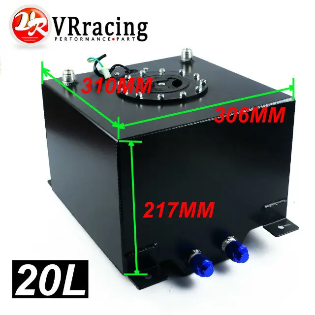 VR RACING BLACK 20L Aluminium Fuel Surge tank Fuel cell with sensor foam inside VR TK39BK
