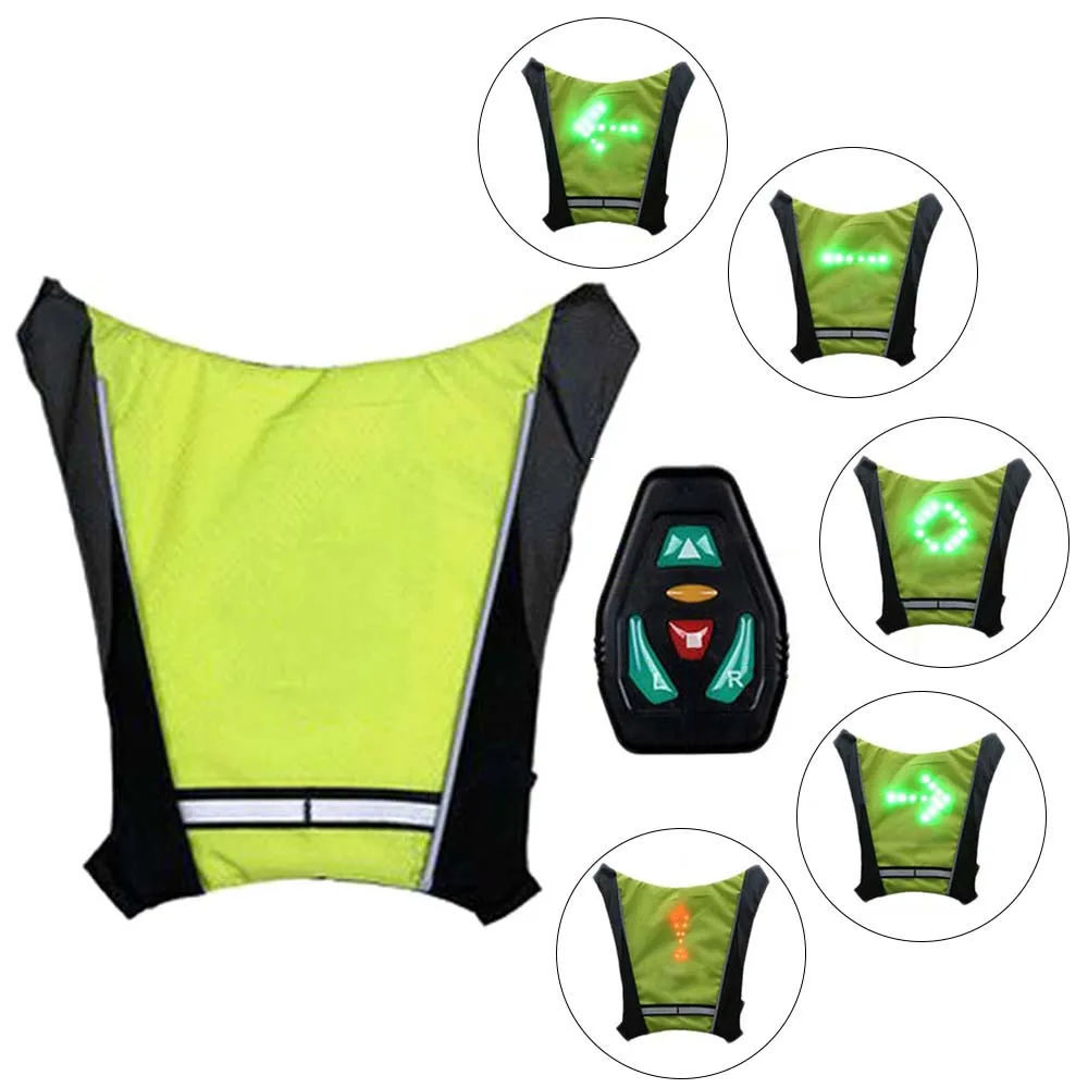 

LED Wireless Cycling Vest Safety LED Turn Signal Light bike bag Safety Turn Signal Light Vest Bicycle Reflective Warning Vests