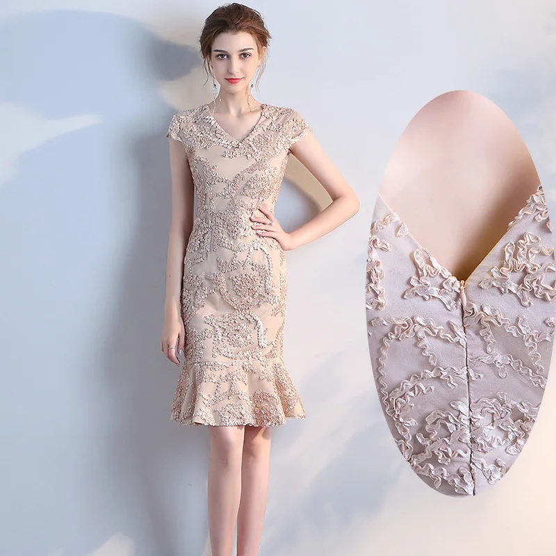 

Cap Sleeve Women Special Occasion Trumpet Dresses Sexy Mini Graduation &Homecoming Party Dress Cocktail Prom Robe De Soiree