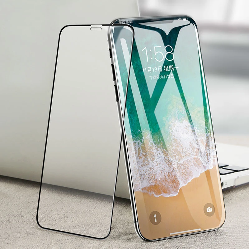 6 шт Черный 9H защита экрана полное закаленное стекло для iPhone 12 mini 11Pro X Xs Max XR