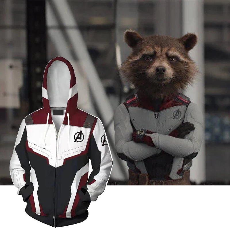 

Marvel The Avengers 4 Endgame Quantum Realm Battle suit Cosplay Costume Men Zipper Hoodie Avengers End Game zipper coats Clothes