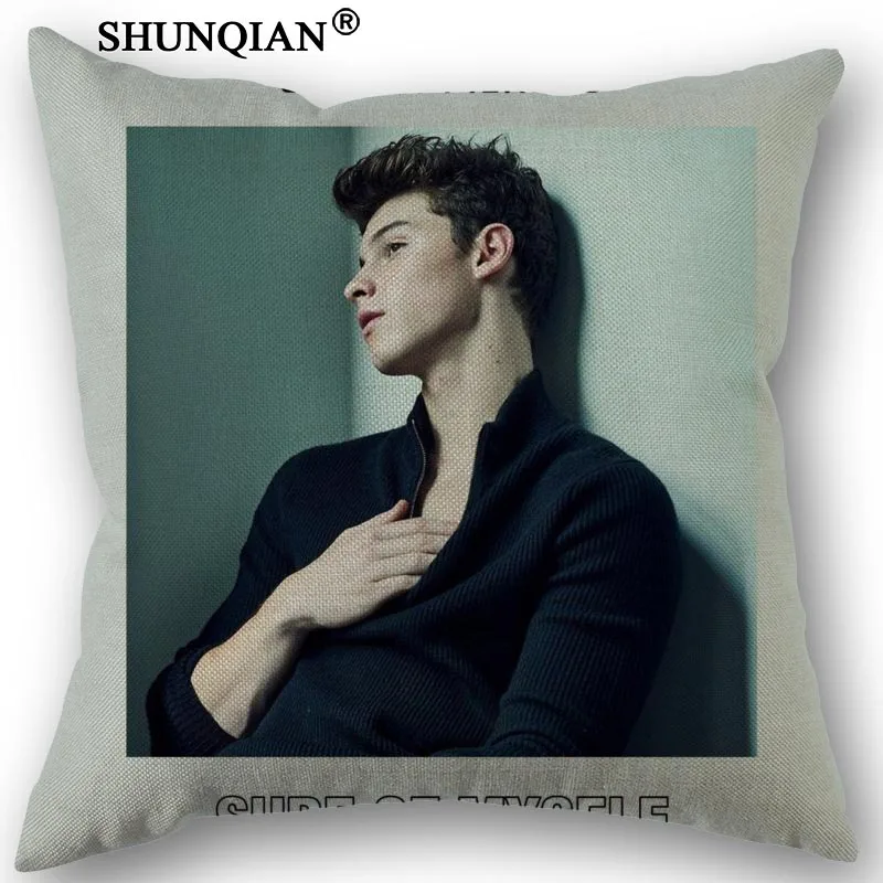 

New Custom Shawn Mendes Canvas pillowcase Wedding Decorative PillowCase 45x45cm one sides Cotton Linen Pillow Cover