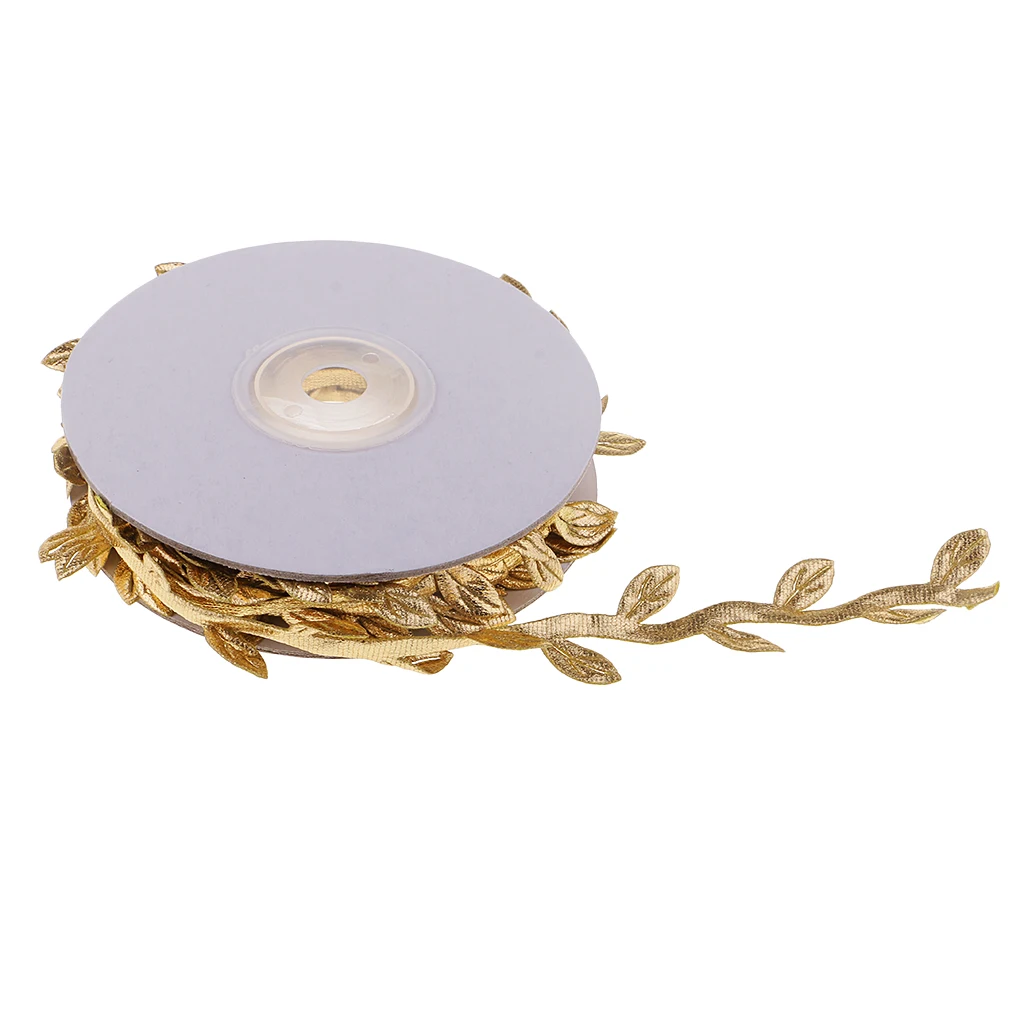 2 Rolls of 10m Satin Fabric Olive Leaf Ribbon Trim Spool for Garland Wreath Making Gift Wrapping Wedding Party Decoration 20mm