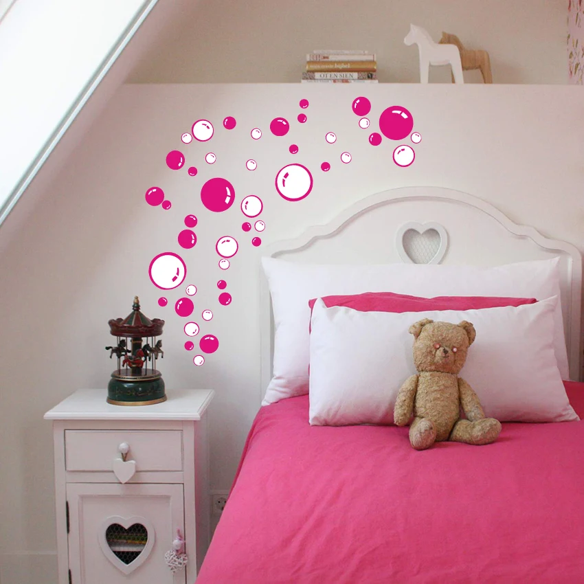 TIE LER Nursery Kitchen Bathroom Bubble Wall Sticker Removable Waterproofing Home Wall Decal PVC Wall Sticker