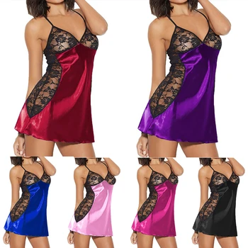 

Women Night Dress Sleep Wear Babydolls Nightwear Nightgown Lace Lingerie For Lady Mini Exotic Dress Nighties Dress Night Gown