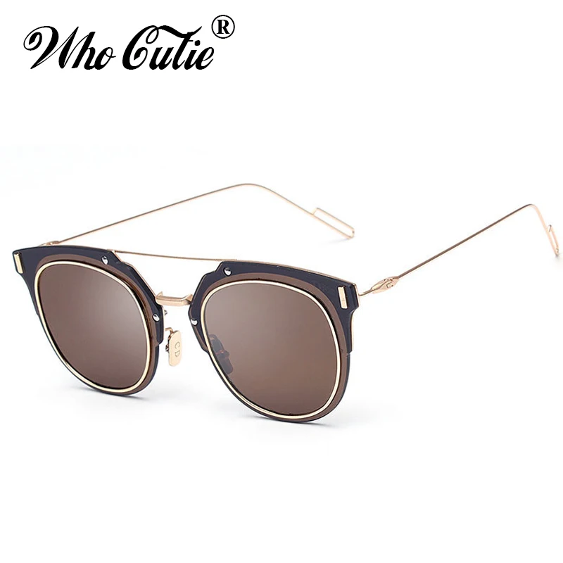 

WHO CUTIE COMPOSIT 1.0 Sunglasses Men Women Superstar Selena Gomez Justin Bieber Reflected Lens Flat Top Sun Glasses Shades OM56