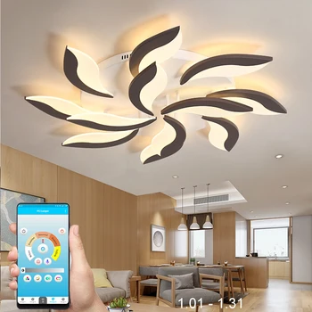 

Modern LEDs acrylic Chandelier Living Room Bedroom dining room kitchern deco lustres design black&white big Light fixture 106