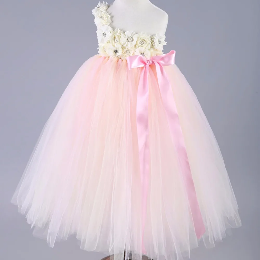 New Single Shoulder Flower Performance Bbay Girl Women Dress