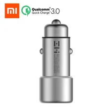 Оригинал Сяо Mi автомобиля зарядное устройство QC3.0 Quick Charge 5 В/2.4A 9 В/2A 12 В/1.5A Dual USB порты и разъёмы для iPhone Xiaomi IPad samsung