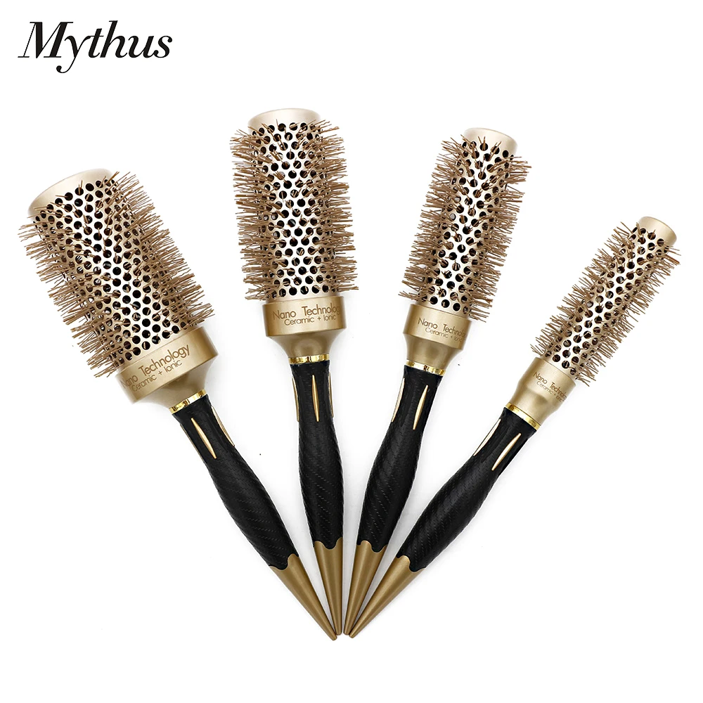 Newest Handle Themal Hair Round Brush Ionic Hairdressing Brushes