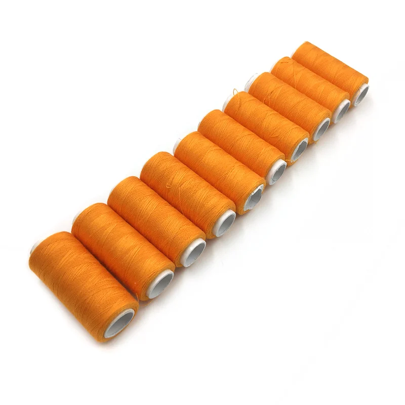 10pcs/set High quality 40S/2 Sewing Thread Machine embroidery thread 200 Yards/Spool home - Цвет: 10pcs Orange