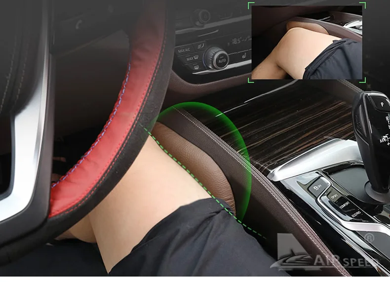 Leather Leg Cushion Knee Pad Thigh Support Pillow Interior Car Accessories for BMW E46 E39 E60 E90 E36 F30 F10 X5 Z4 7 (1)